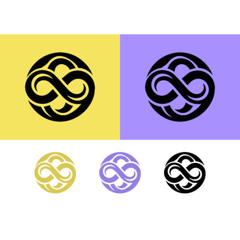 Infinity loop logo design yellow and purple cover image.