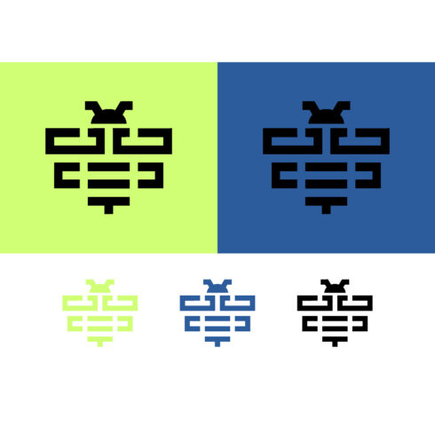 Geometric bee emblem set on pastel backgrounds cover image.