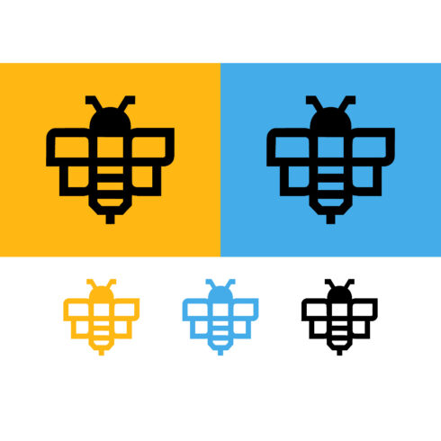 Abstract bee symbol in geometric patterns cover image.