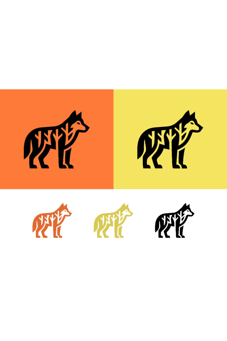 Wolf side profile with tree bark texture – MasterBundles