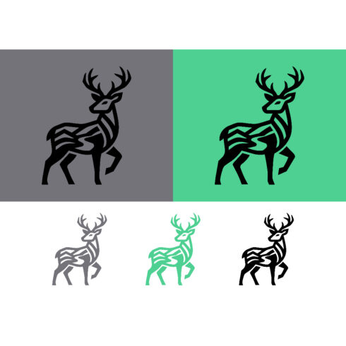 Deer walking logo design abstract style cover image.