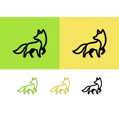 Fox logo design yellow and green abstract cover image.