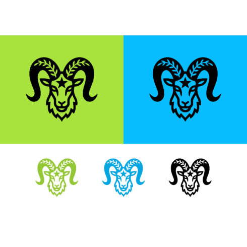 Ram head logo green and blue zodiac cover image.