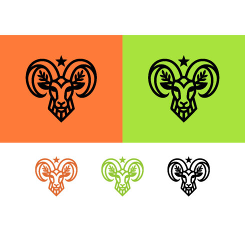 Deer head logo design with oak leaves black cover image.