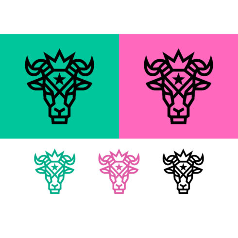 Ram head logo design with crown and star cover image.
