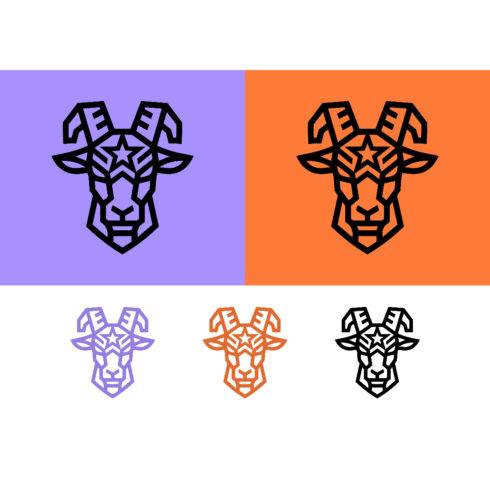 Goat head zodiac sign geometric logo vector art cover image.
