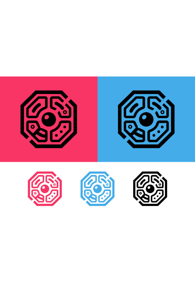 Interlocking Octogons Octagon futuristic technology eye symbols – MasterBundles