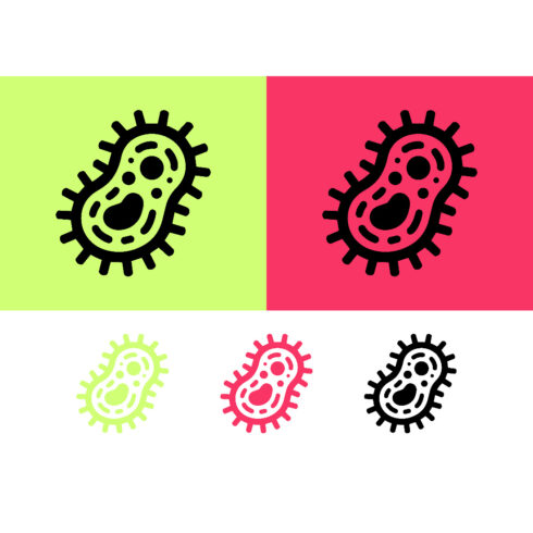 Bacteria microbe cell science icons cover image.