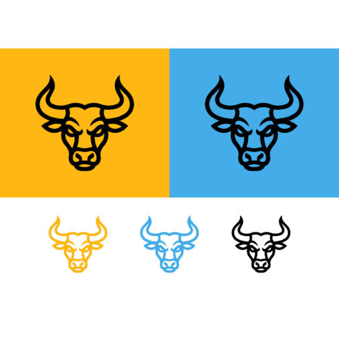 Fierce bull head outline on yellow and blue cover image.