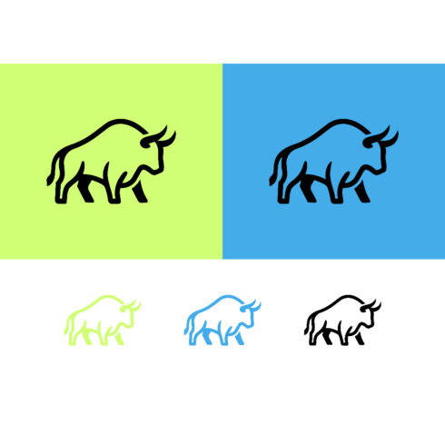Bull walking on green and blue background cover image.