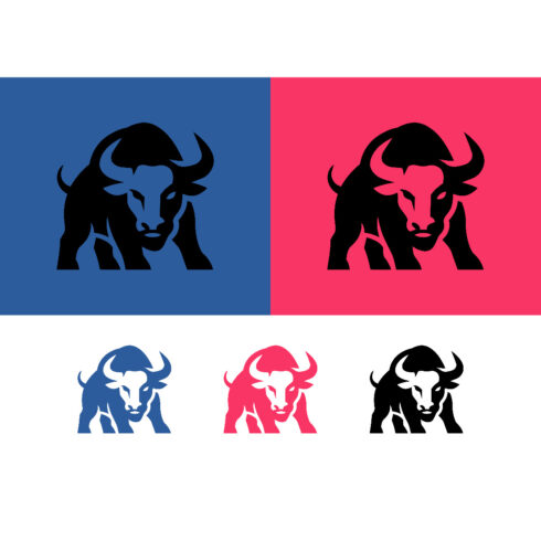 Bull silhouette blue and pink logo cover image.