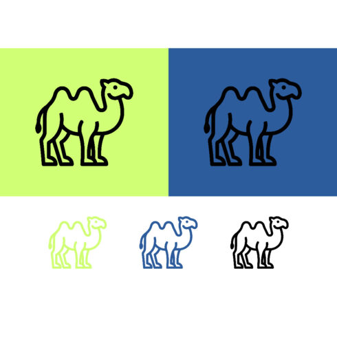 Camel line art green and blue logo cover image.