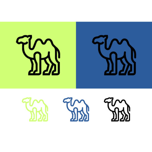 Camel illustration on green blue backgrounds graphic cover image.