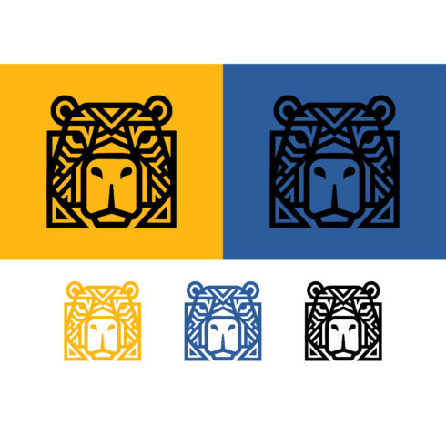 Tiger face geometric abstract design branding cover image.