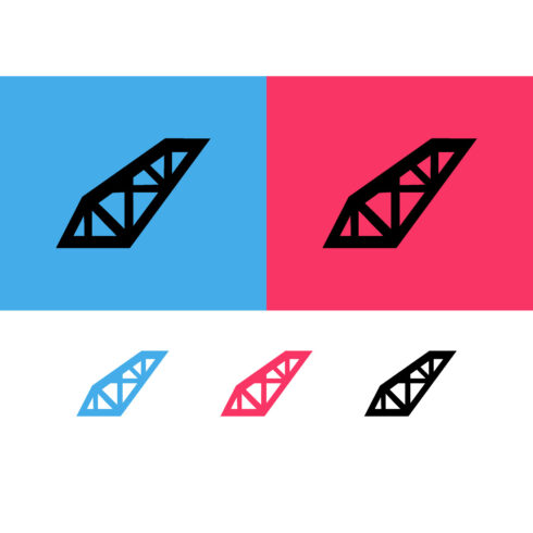 Bridge truss abstract logo design on blue cover image.
