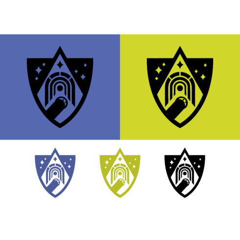 Abstract tunnel emblem logo blue yellow cover image.