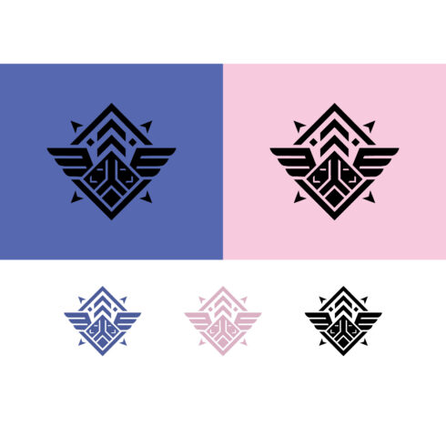 Geometric wings emblem badge abstract design cover image.