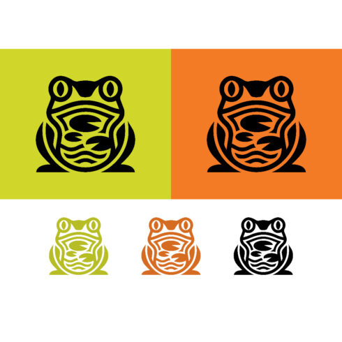 Frog logo design on light green background cover image.