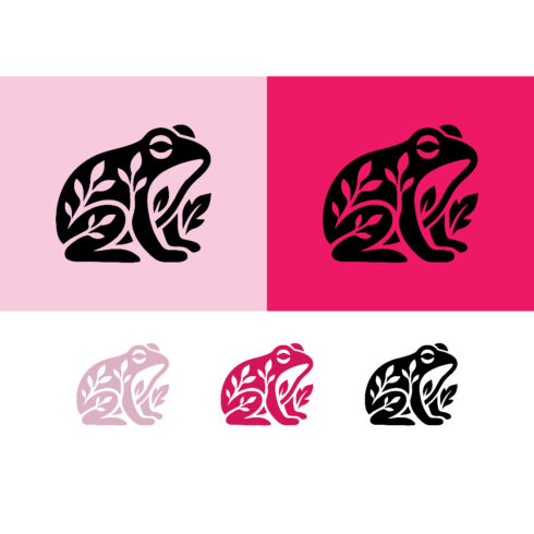 Frog logo design with pink background cover image.