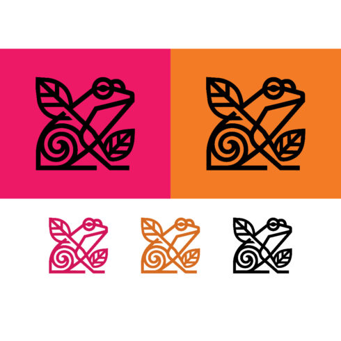 Frog design with leaves on colorful backgrounds cover image.