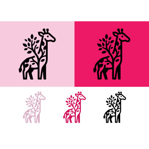 Giraffe with leaves and branch element cover image.