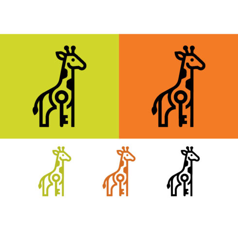 Giraffe with keyhole and key element cover image.