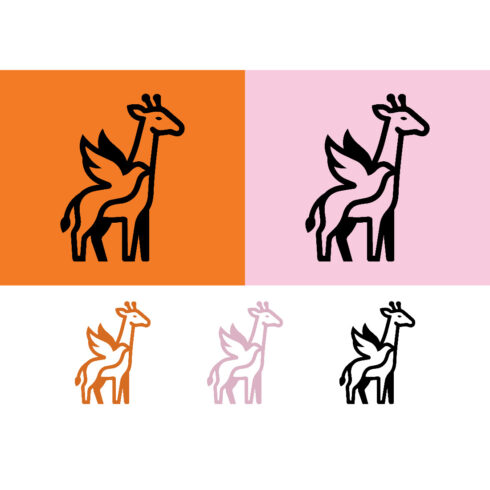 Giraffe with bird wings and house emblem cover image.
