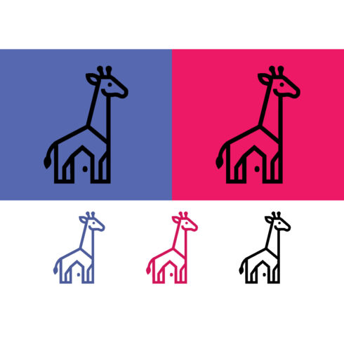 Giraffe house abstract line art logo cover image.