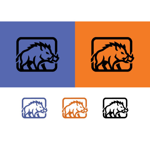 Wild boar in blue and orange frame cover image.