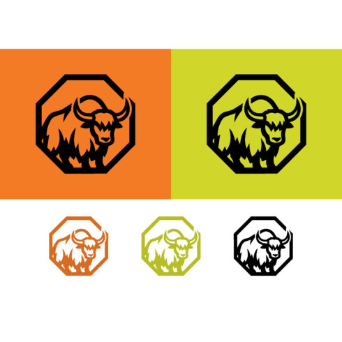Buffalo logo design in octagon shape on orange cover image.