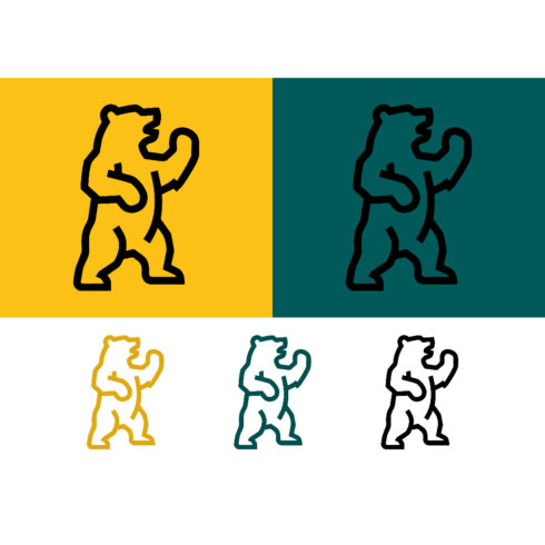 Standing bear icon on yellow and teal cover image.