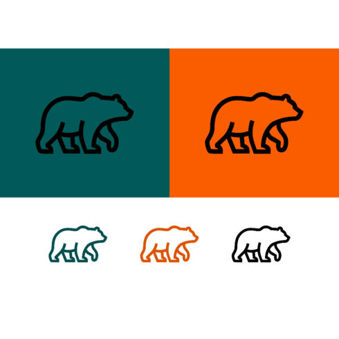 Walking bear silhouette on teal and orange cover image.