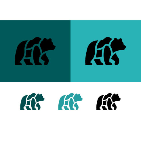 Abstract bear shape on teal backdrop cover image.