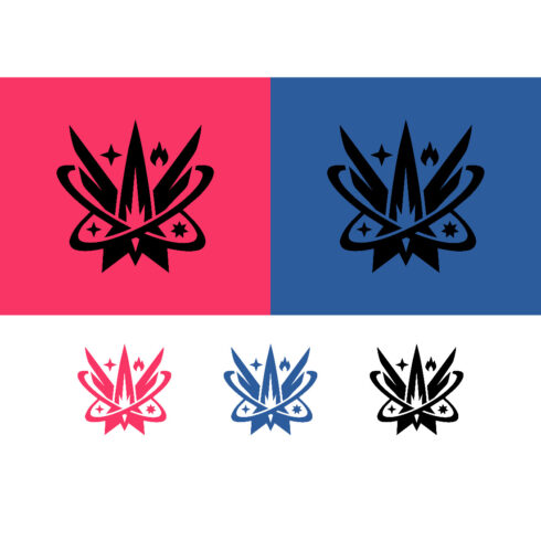 Flame trident emblem orbit and stars logo cover image.