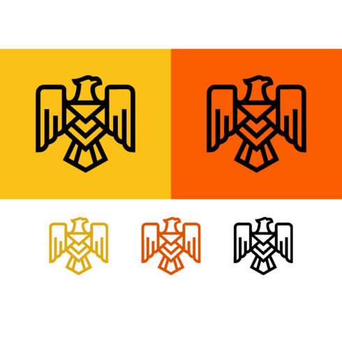 Eagle icon with abstract envelope on yellow cover image.
