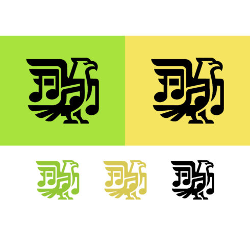 Eagle with musical notes emblem design cover image.