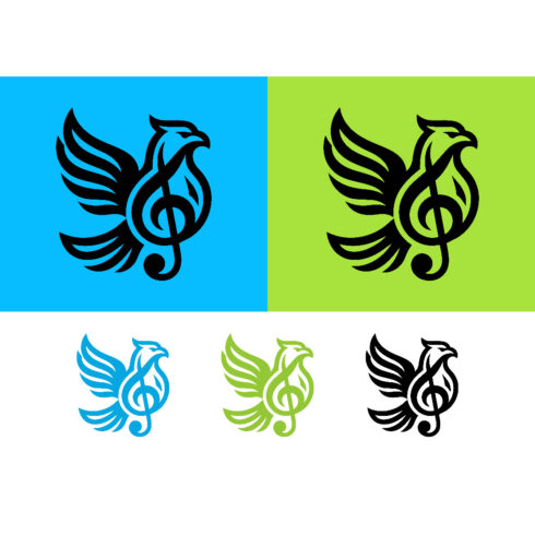 Eagle and treble clef logo design concept cover image.