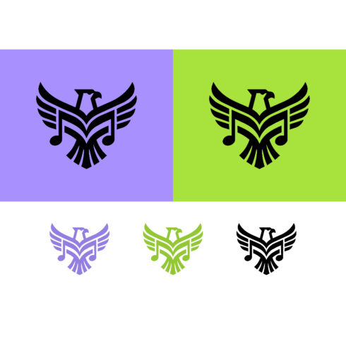 Eagle music notes emblem on backgrounds cover image.