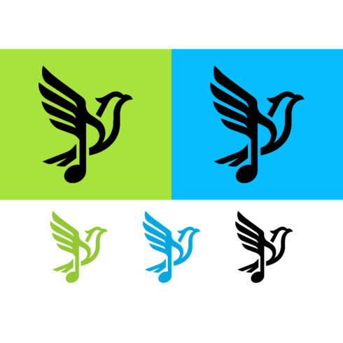 Dove and music note logo green background cover image.