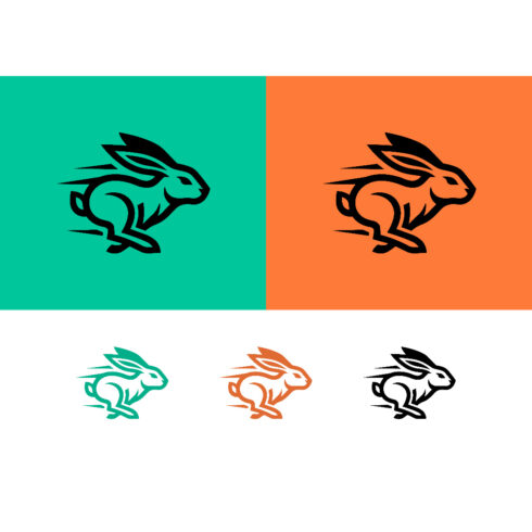 Fast bunny rabbit motion logo design cover image.