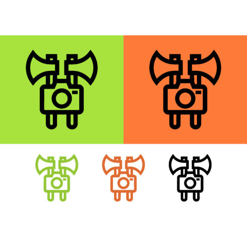 Camera with double axes icon design cover image.