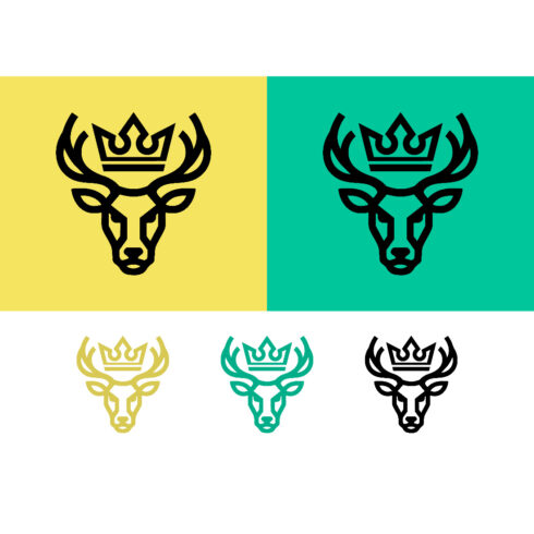 Deer head with crown logo on yellow background cover image.