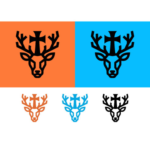 Deer head with cross logo on orange background cover image.