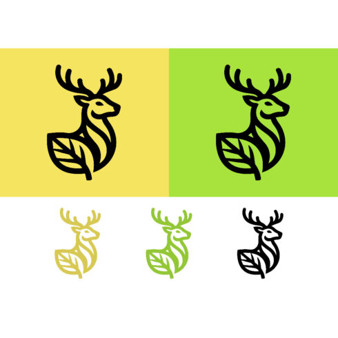 Deer profile logo with leaf accents cover image.