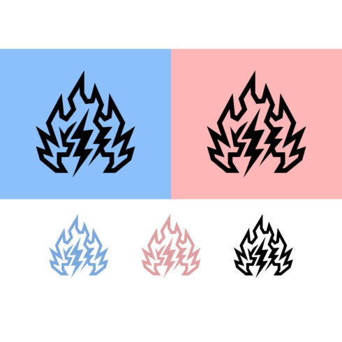 Stylized fire symbols in pink and blue cover image.