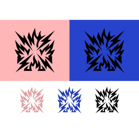 Explosive abstract symbols in pink and blue cover image.