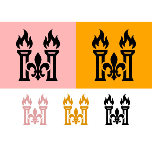 Torch icons with fleur de lis symbol cover image.