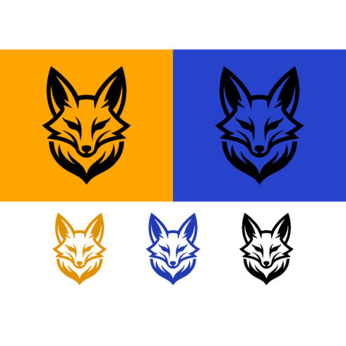 Fox head logo in black on orange and blue backgrounds cover image.
