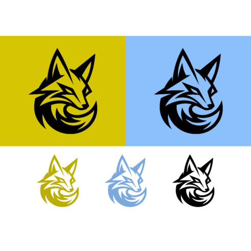Stylized fox face logo in black on yellow and light blue backgrounds cover image.