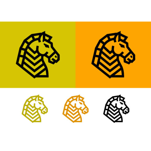 Horse head geometric black on yellow background cover image.